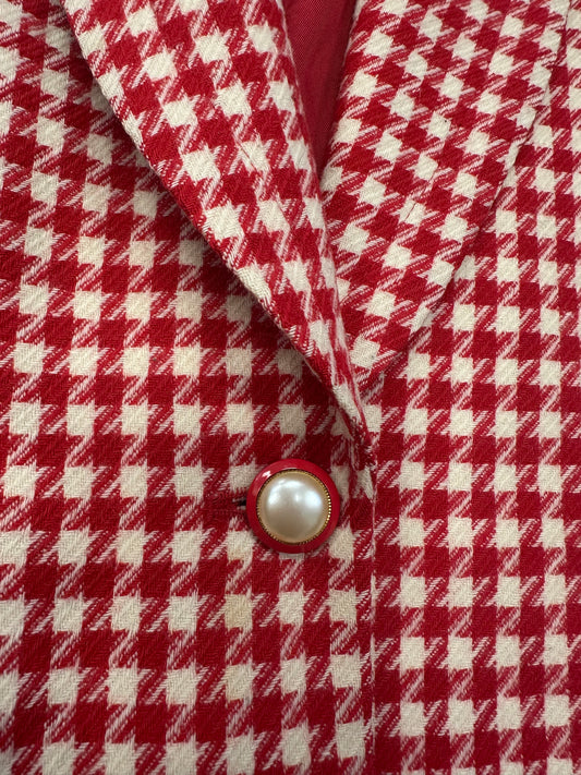 Vintage Red Houndstooth Blazer
