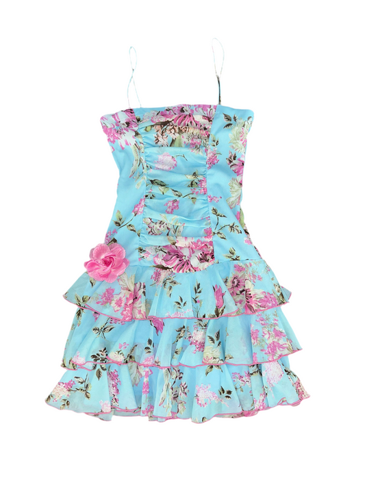 Vintage Floral Ruffle Dress