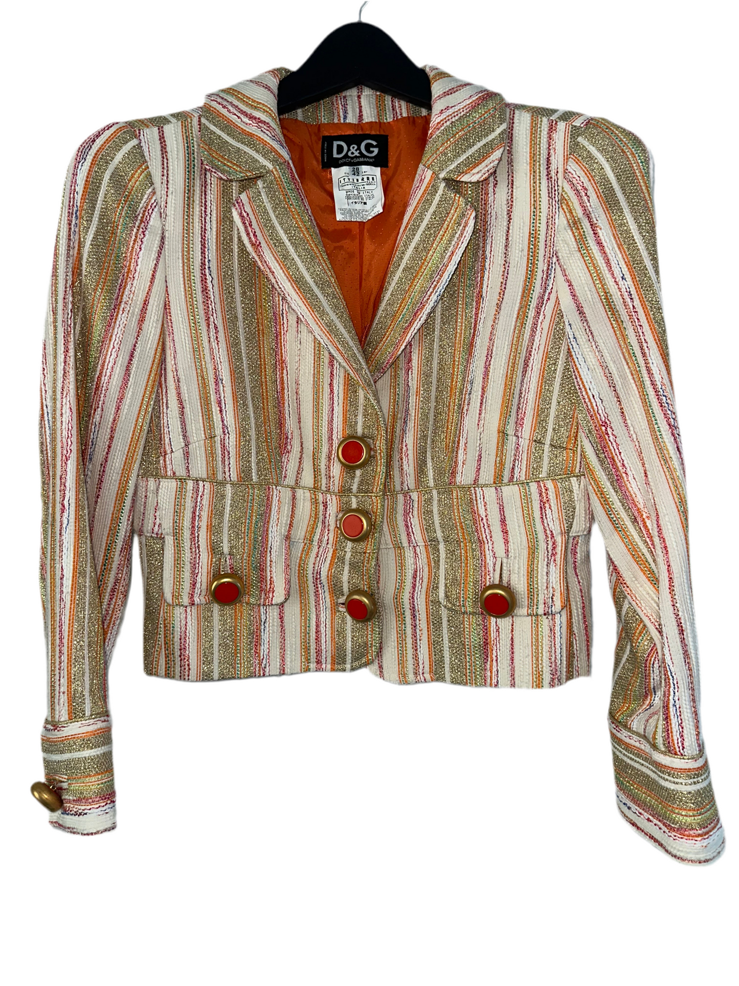 Vintage Dolce and Gabbana Orange Striped Jacket