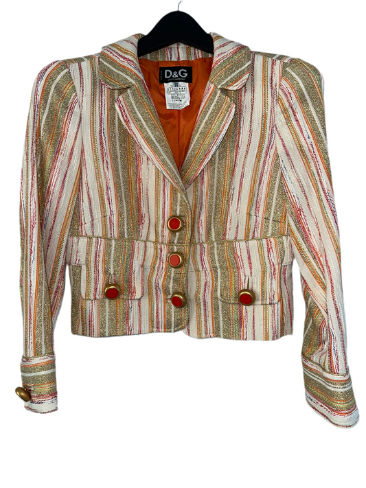 Vintage Dolce and Gabbana Orange Striped Jacket