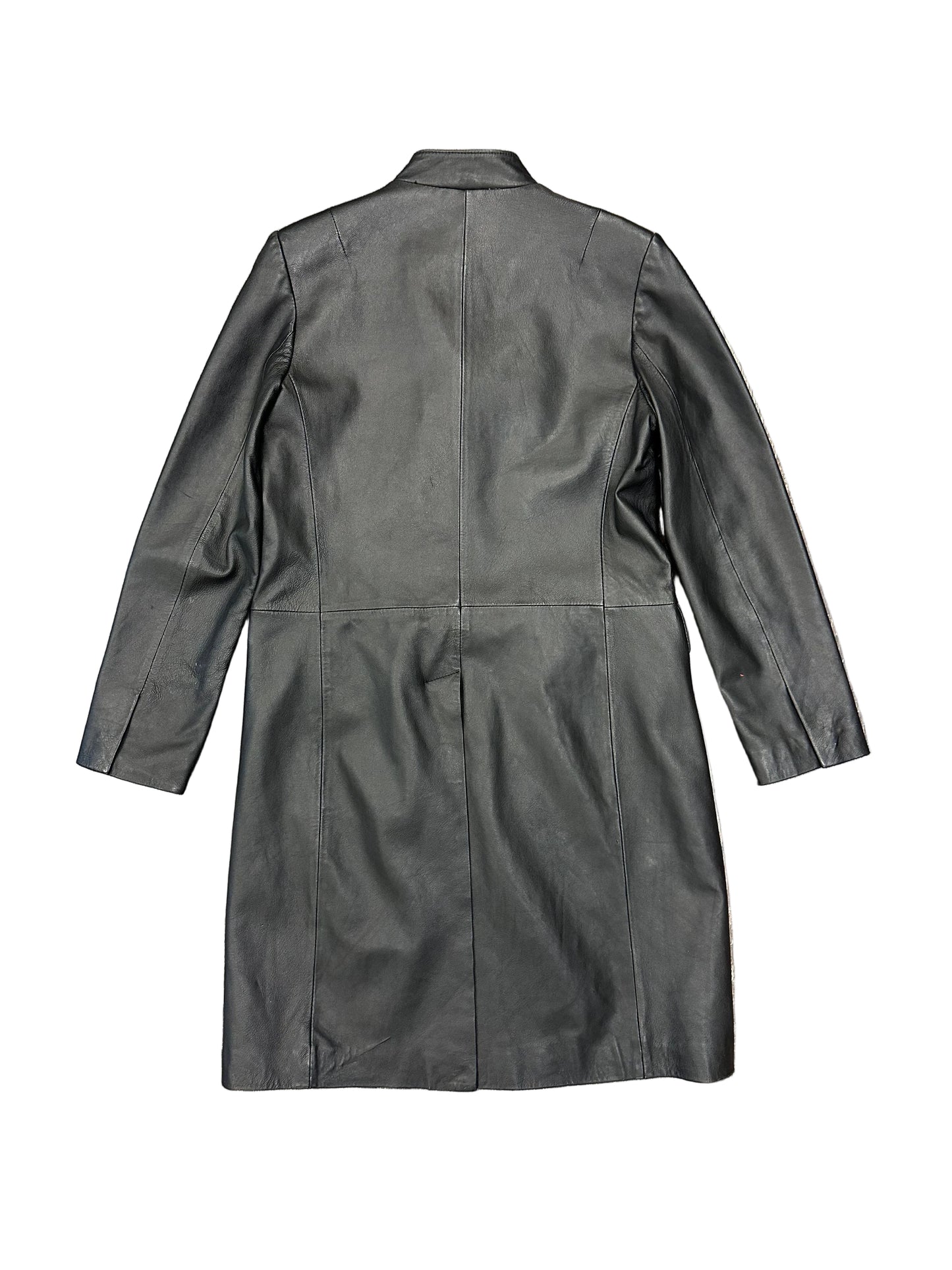 Vintage Leather Trench Jacket