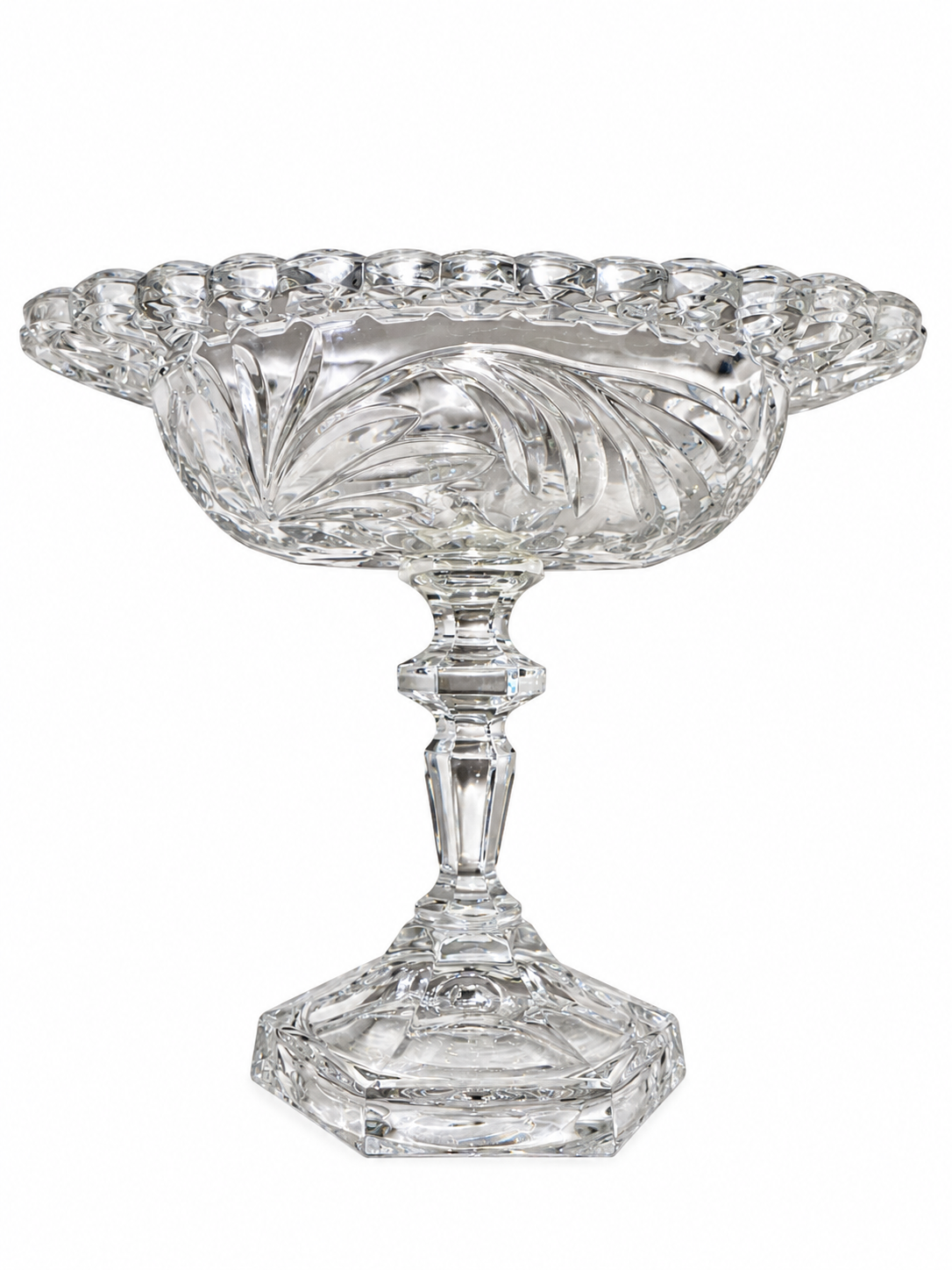 Vintage Ornate Crystal Pedestal Compote