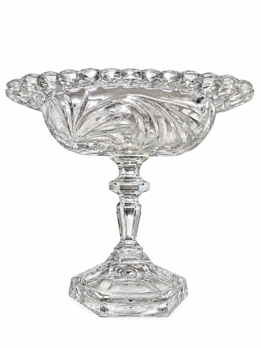Vintage Ornate Crystal Pedestal Compote