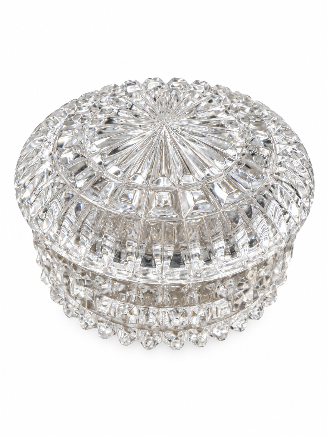 Vintage Italian Crystal Lidded Trinket Dish