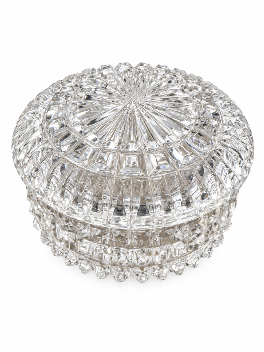 Vintage Italian Crystal Lidded Trinket Dish