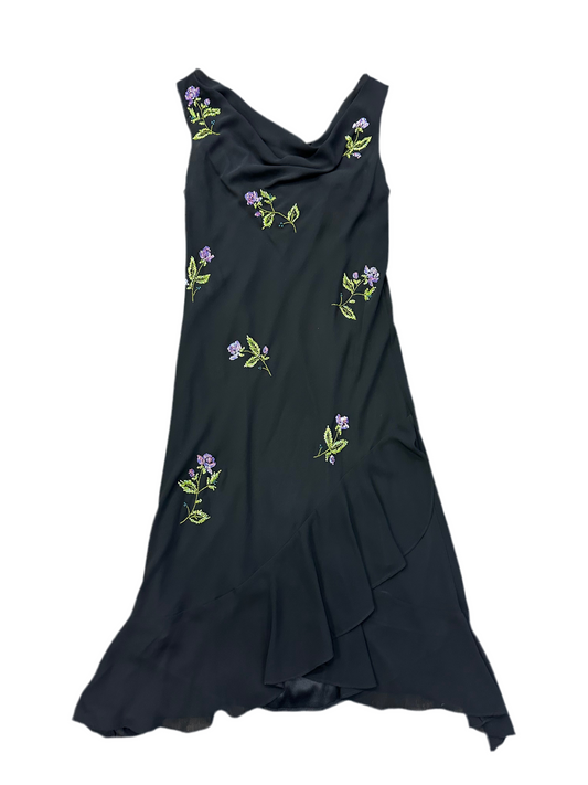 Vintage Scoop Neck Embellished Dress