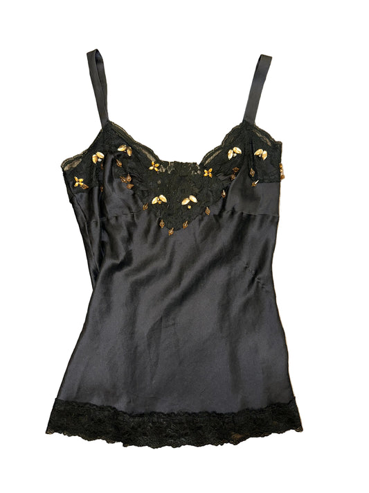 Vintage Black Embellished Cami