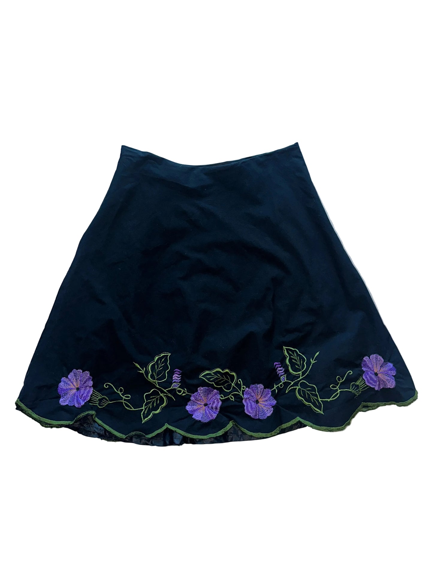 Vintage Beaded Floral Midi Skirt