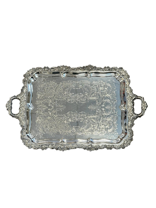 Antique Large Rectangle Silver Platter