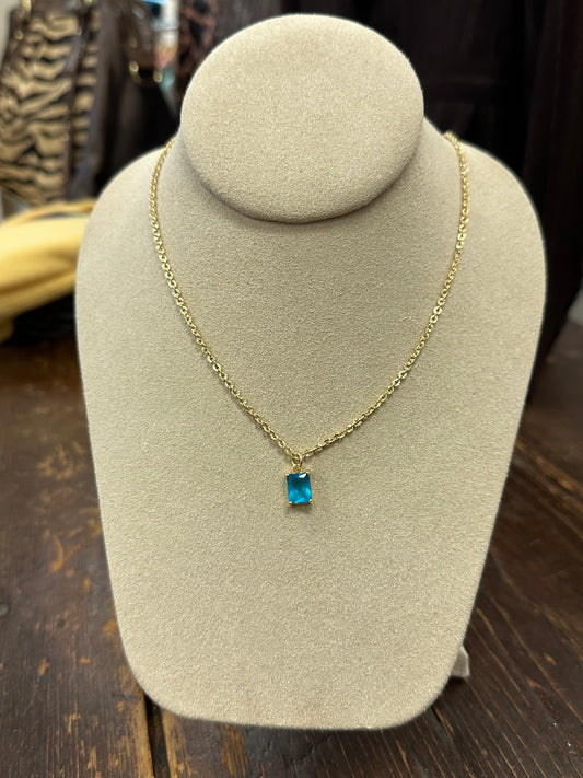 GALYNT 'Bryce Solitare Rolo' Marine Necklace