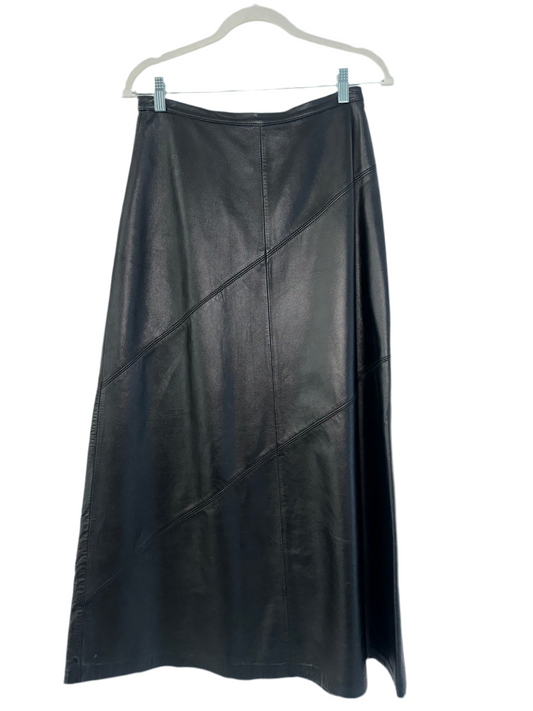 Vintage Long Leather Skirt