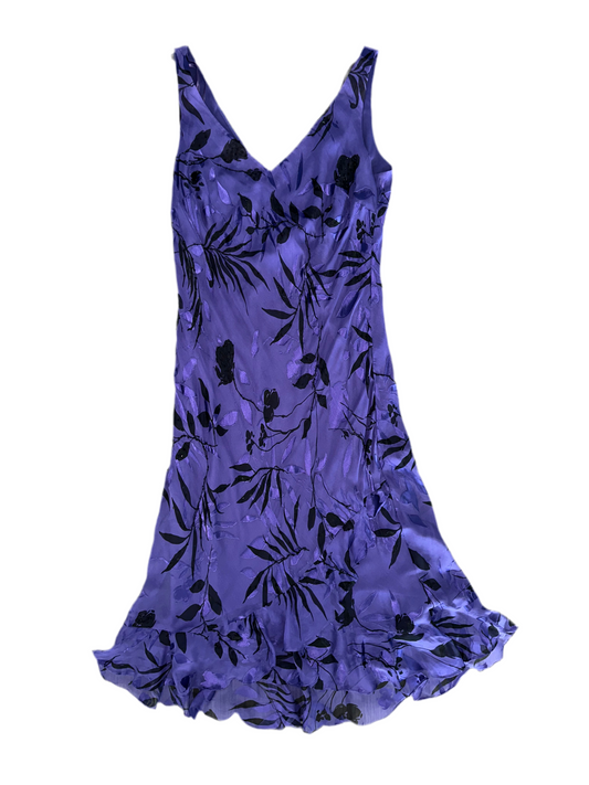 Vintage Silk Purple Dress with Matching Scarf