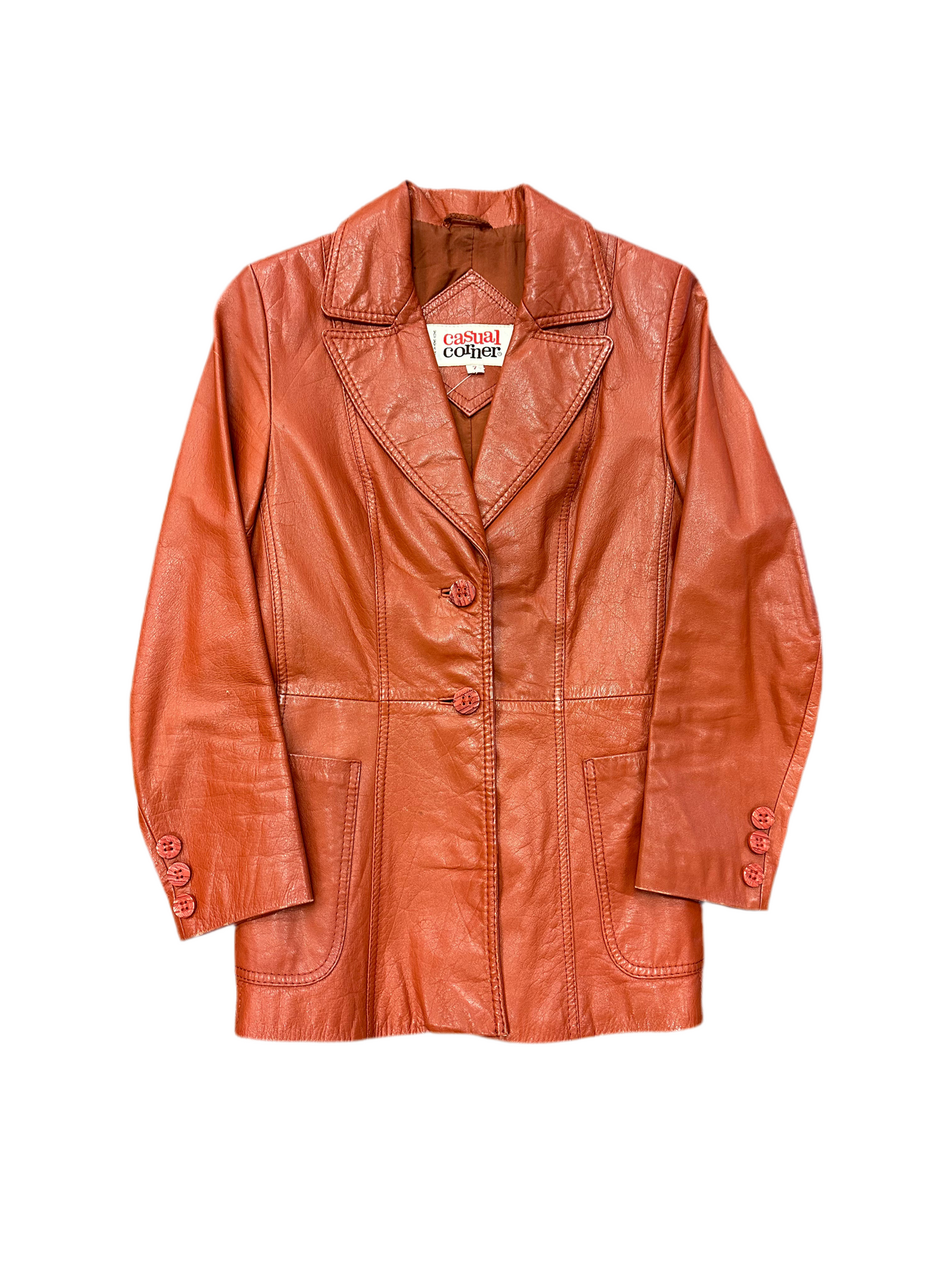 Vintage Burnt Orange Leather Jacket