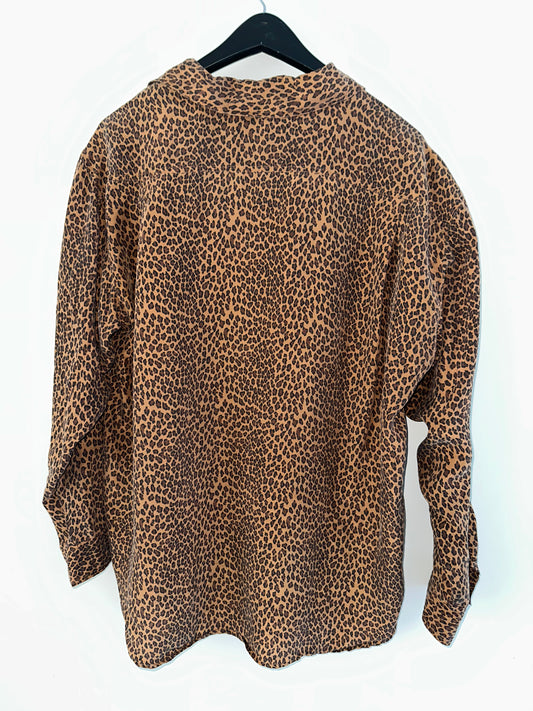 Vintage Silk Cheetah Print Blouse
