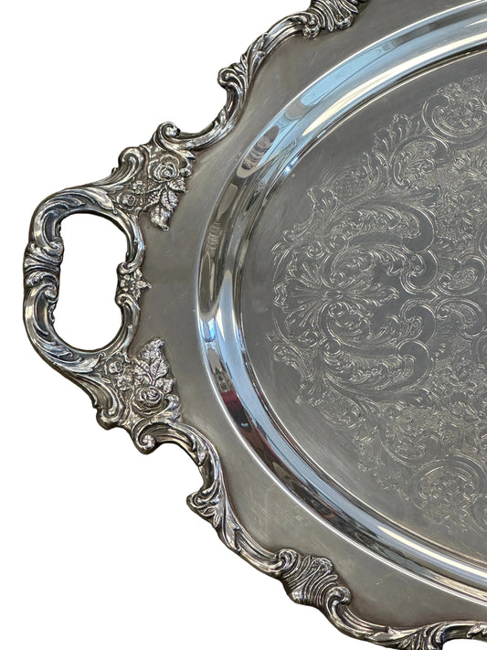 Antique Large Oval Silver Platter