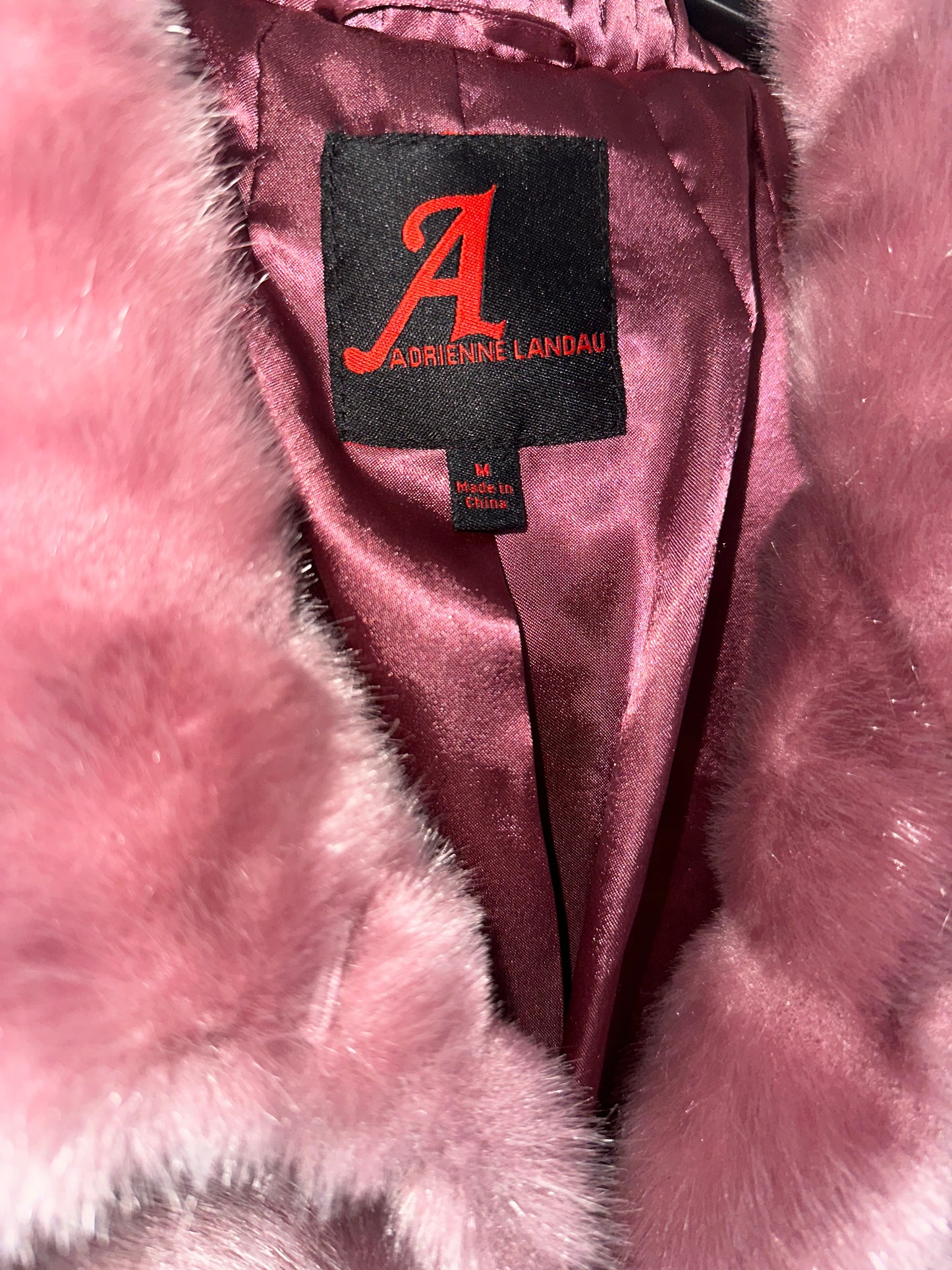 Vintage Pink Faux Fur Coat