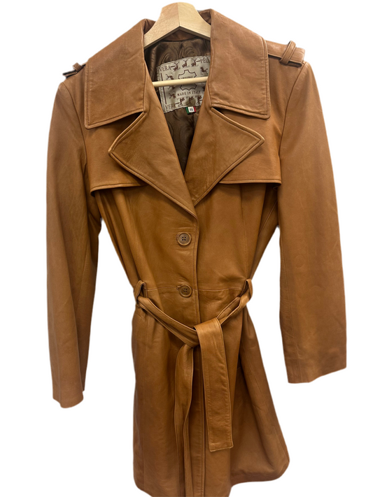 Vintage Italian Leather Trench Coat