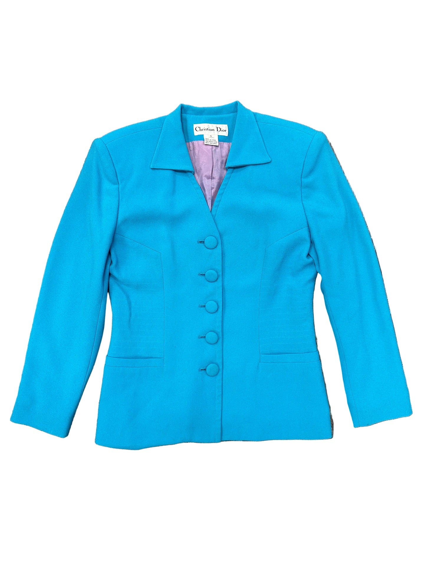 Vintage Christian Dior Turquoise Blazer