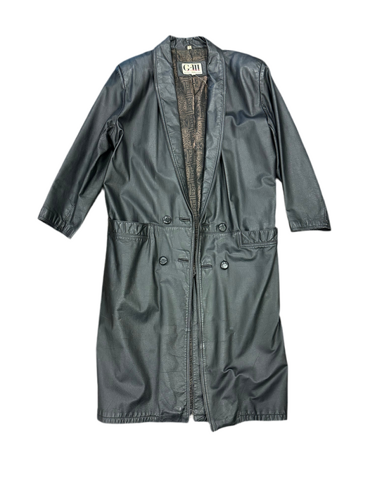 Vintage Long Leather Jacket