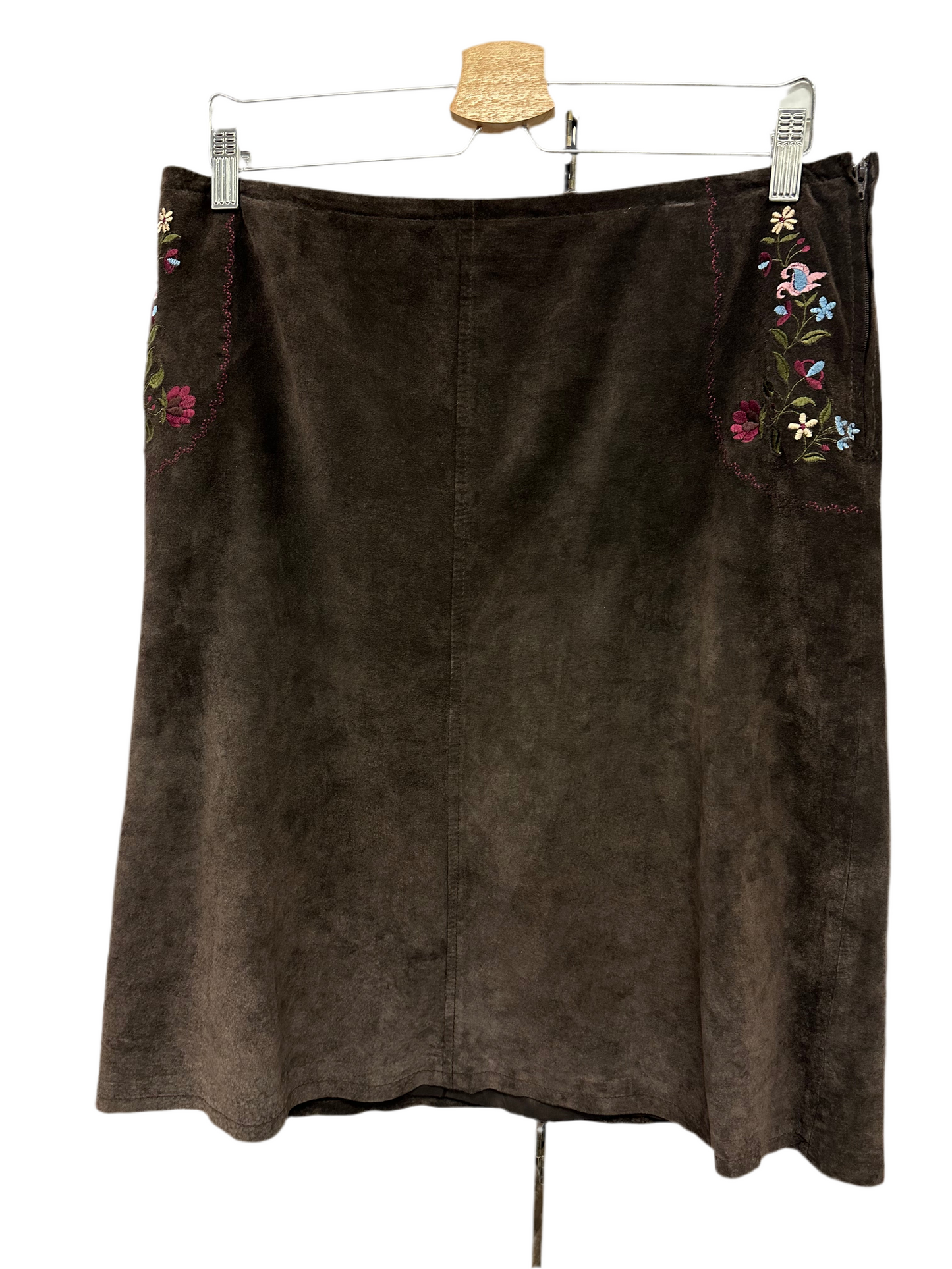 Vintage Suede Midi Skirt