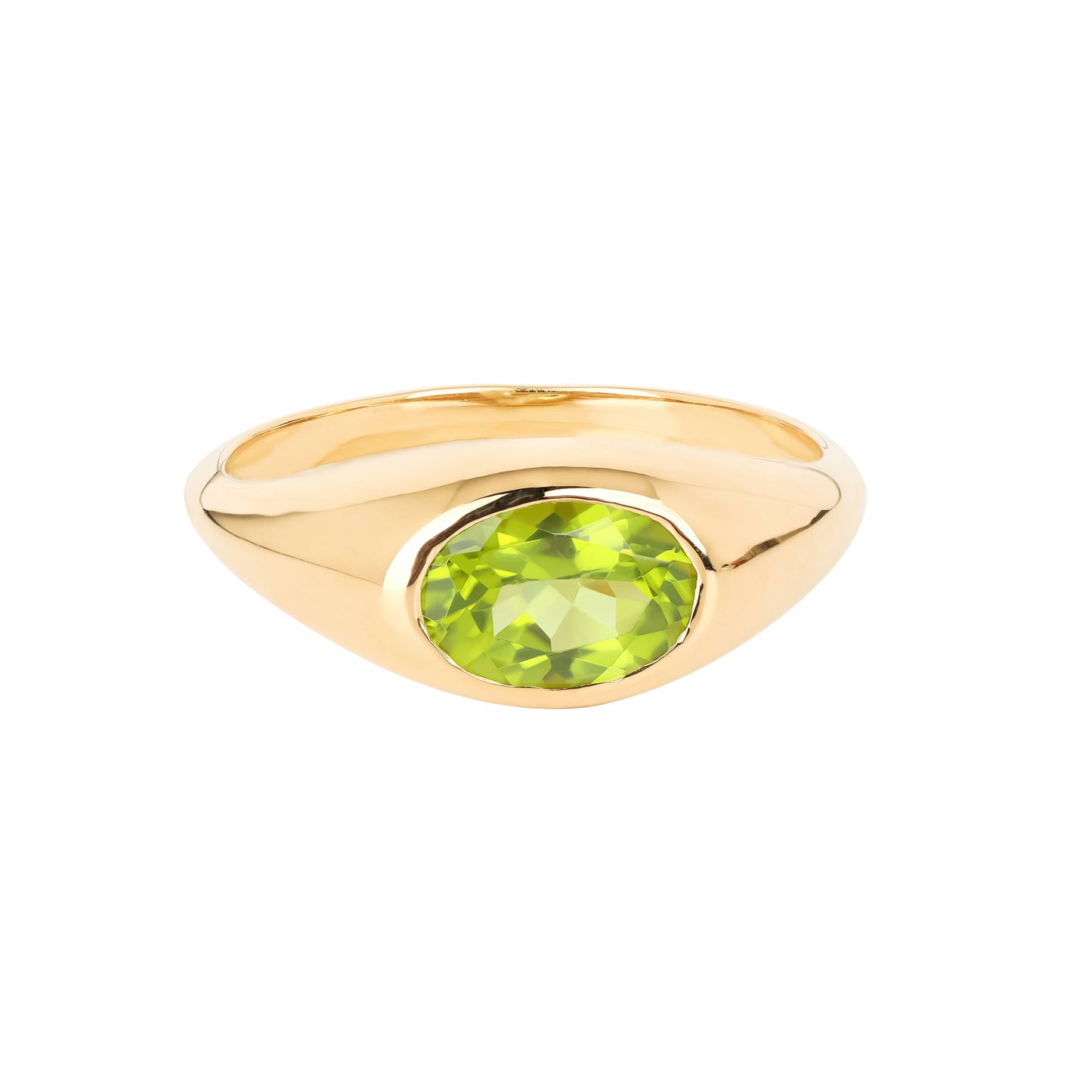 Gold Plated Over Silver Peridot Solitaire Ring