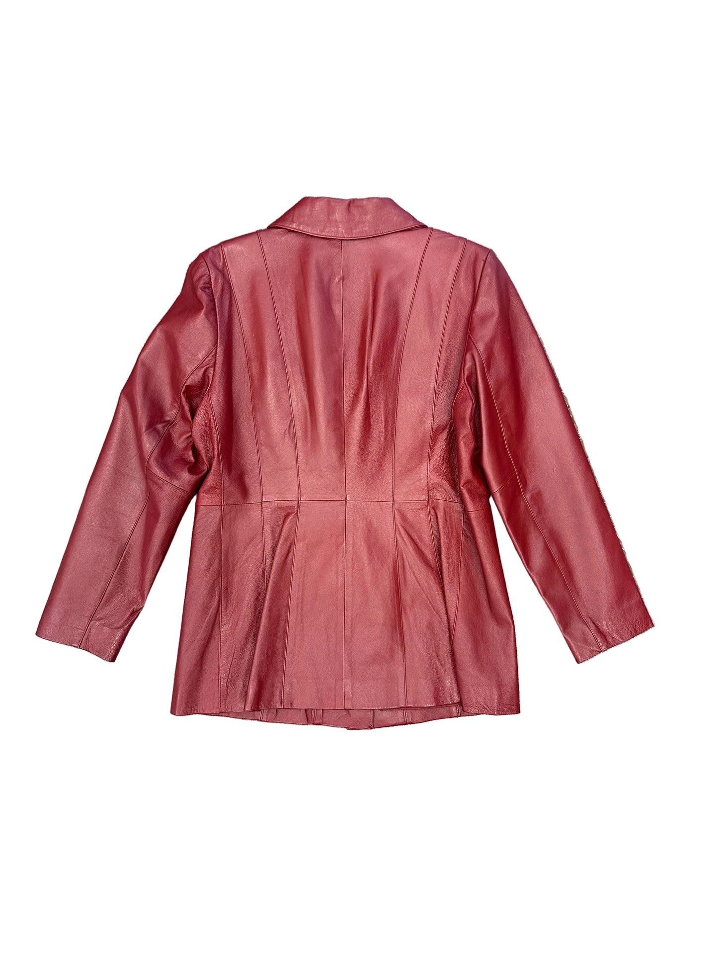 Vintage Red Leather Blazer