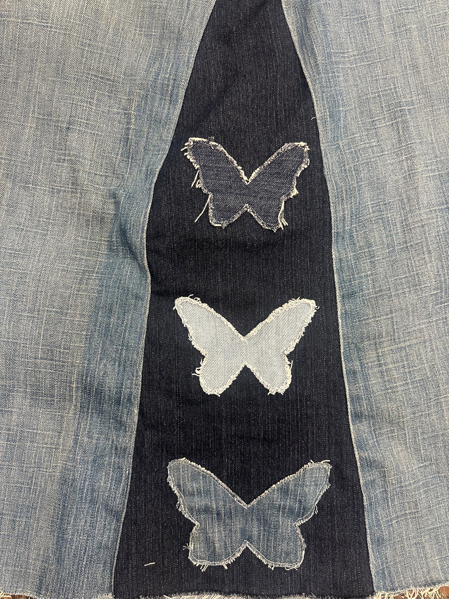 Vintage Frankie B. Long Denim Butterfly Skirt