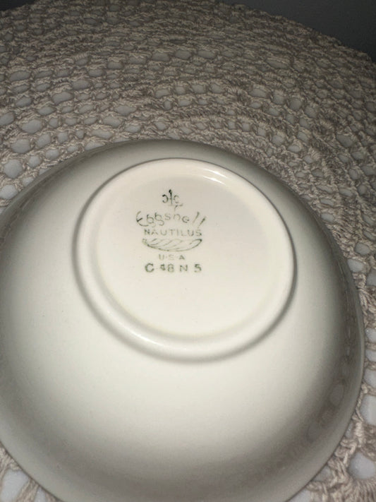 Eggshell Nautilus Floral Jewelry Catch All Dish