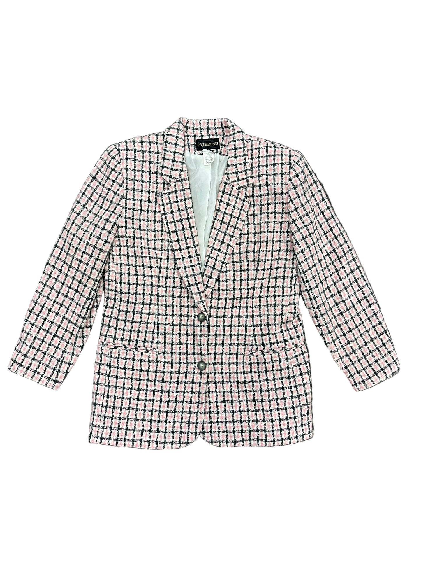 Vintage Pink Plaid Blazer