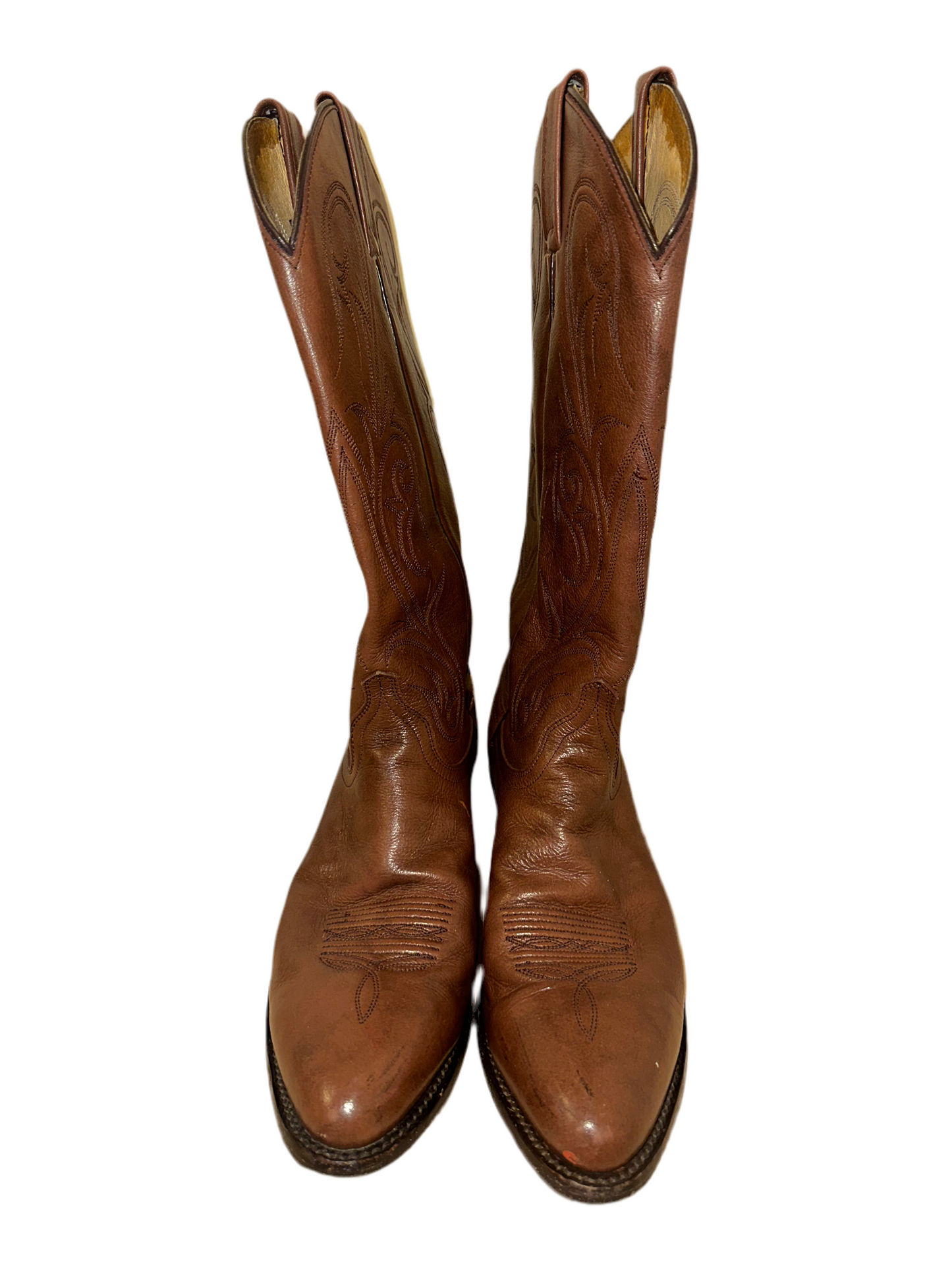 Vintage Brown Leather Cowboy Boots