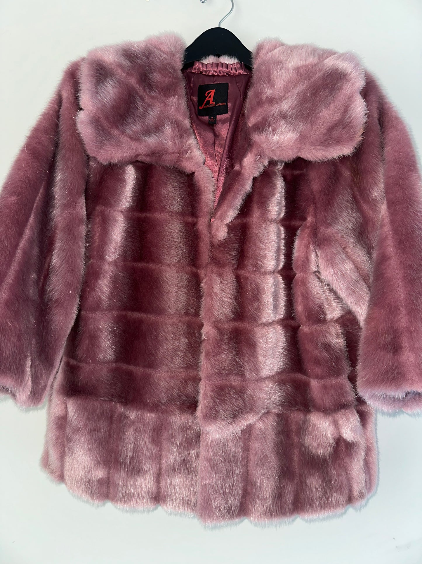 Vintage Pink Faux Fur Coat