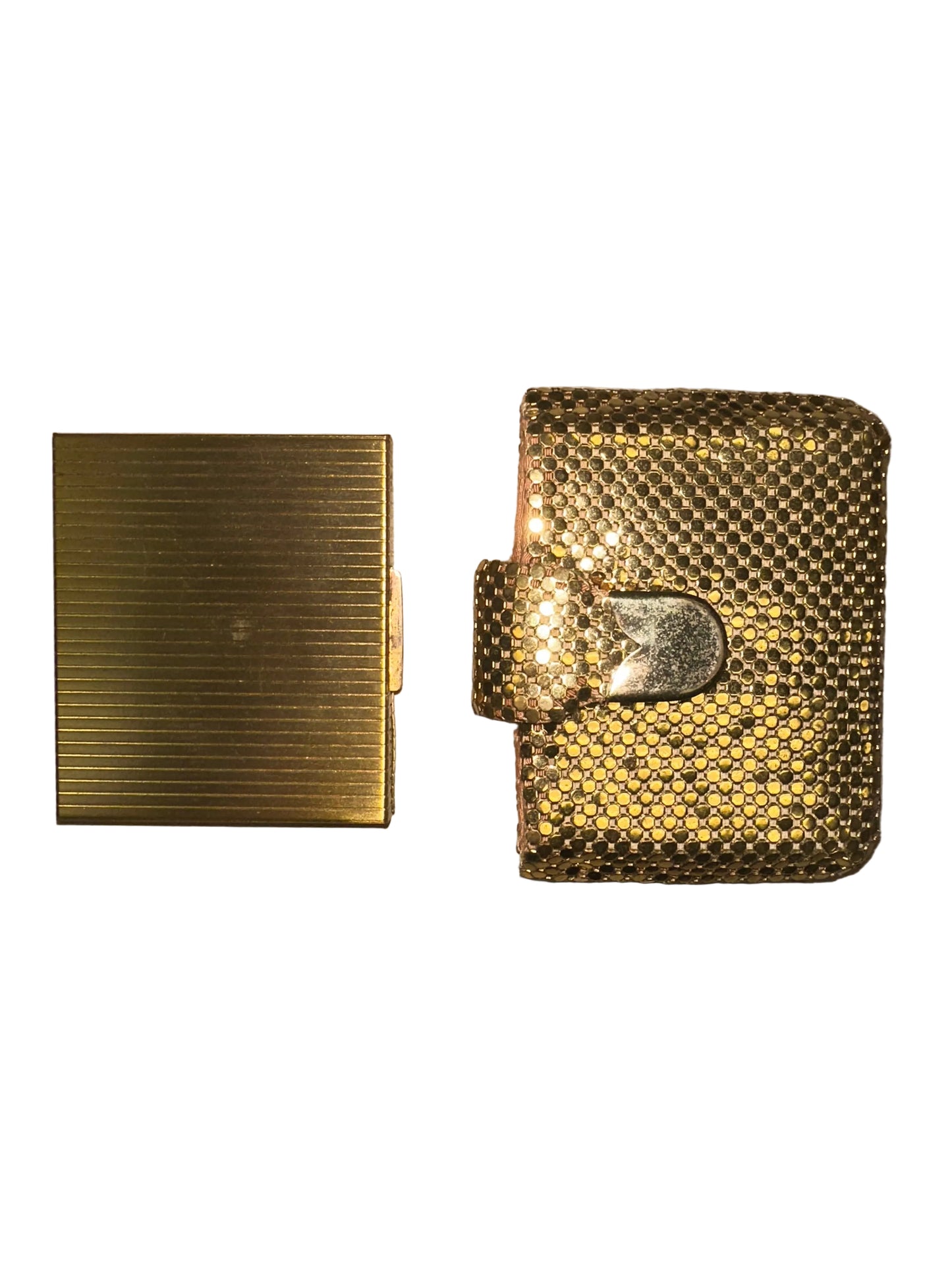 1950s Whiting and Davis Compact Mirror with Chainmail Cas