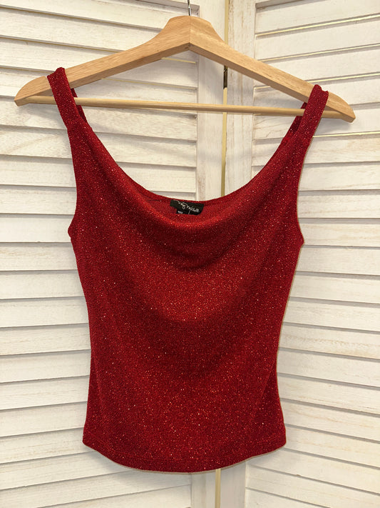 Y2K Sparkly Red Tank Top