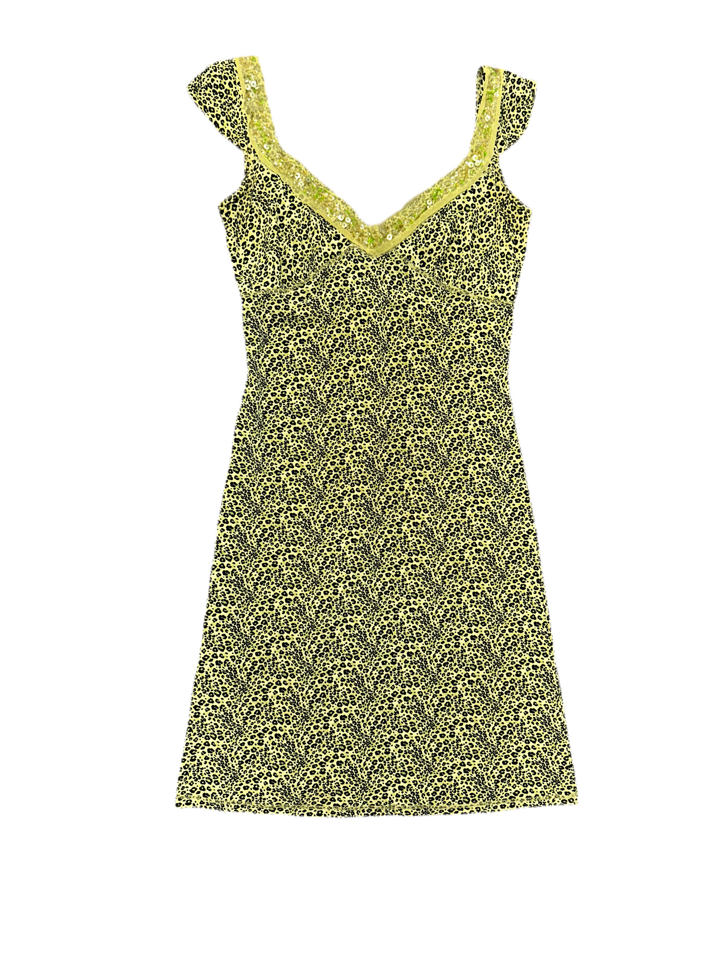 Y2K Green Cheetah Dress