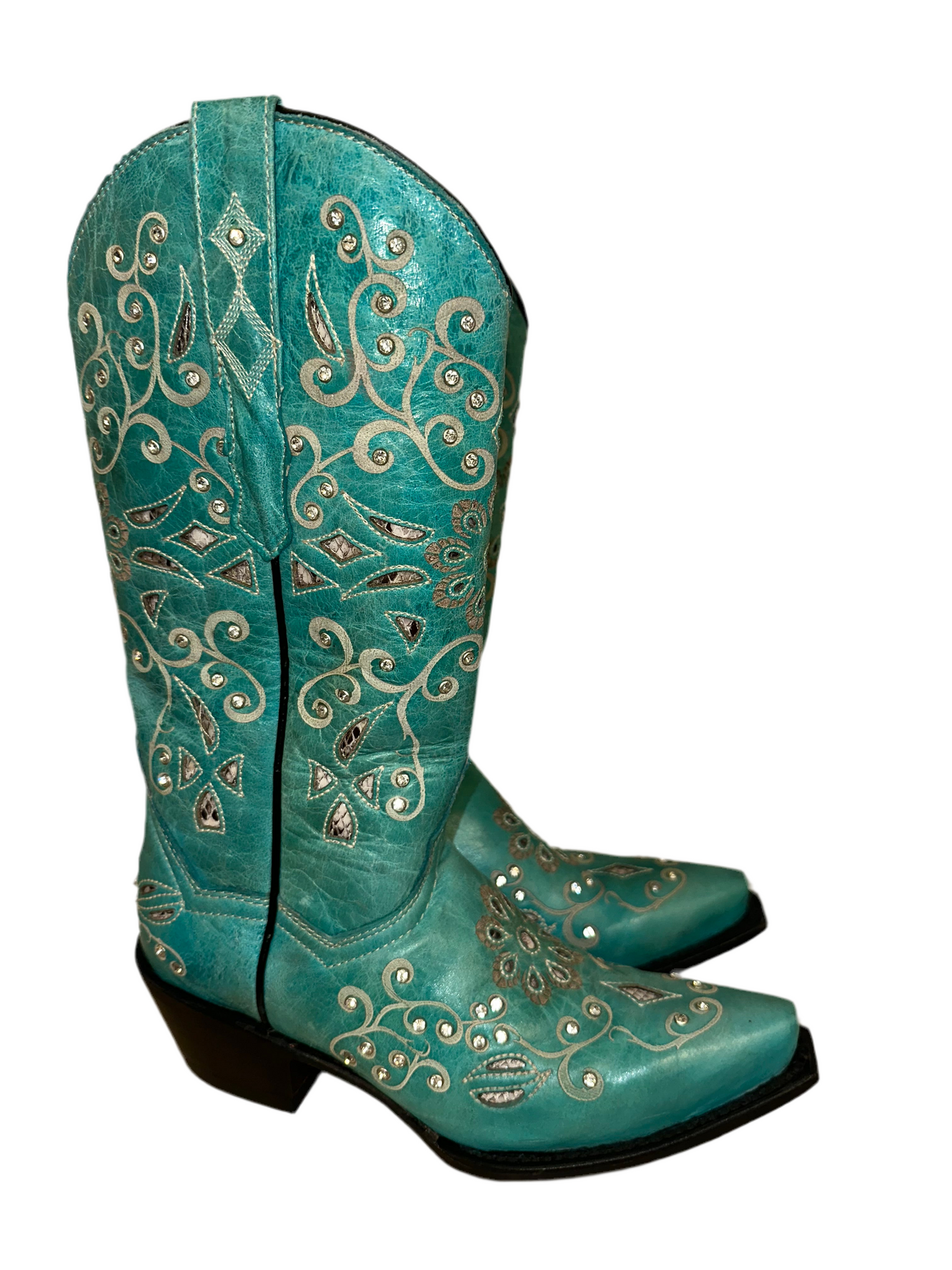 Vintage Turquoise Cowboy Boots