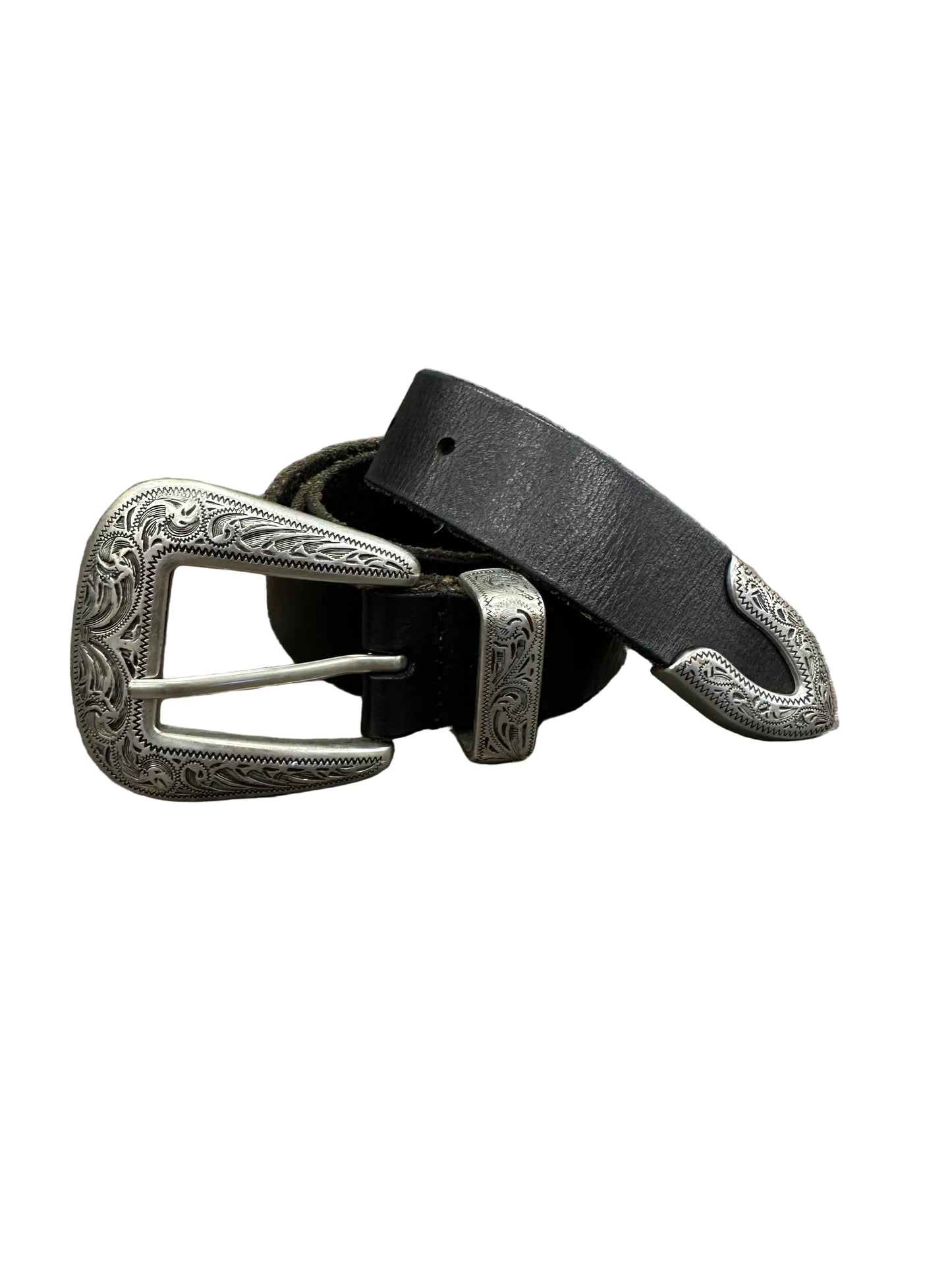 Vintage Black Leather Belt