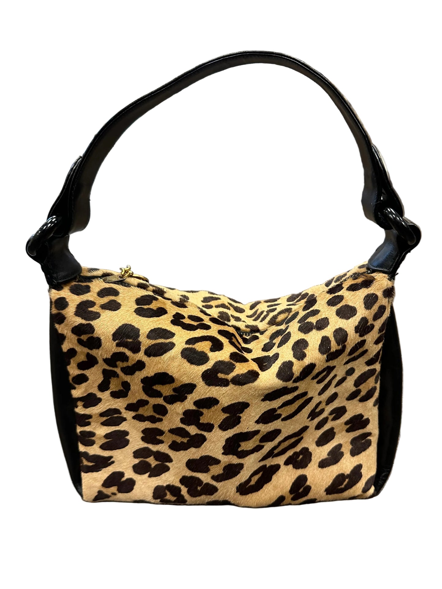Vintage 1960s Genuine Leather & Ponyhair Leopard Purse