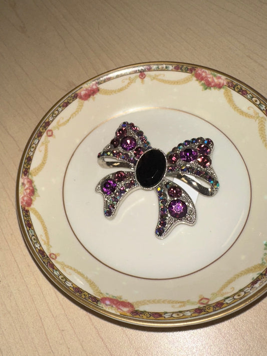 Vintage Purple Bow Brooch