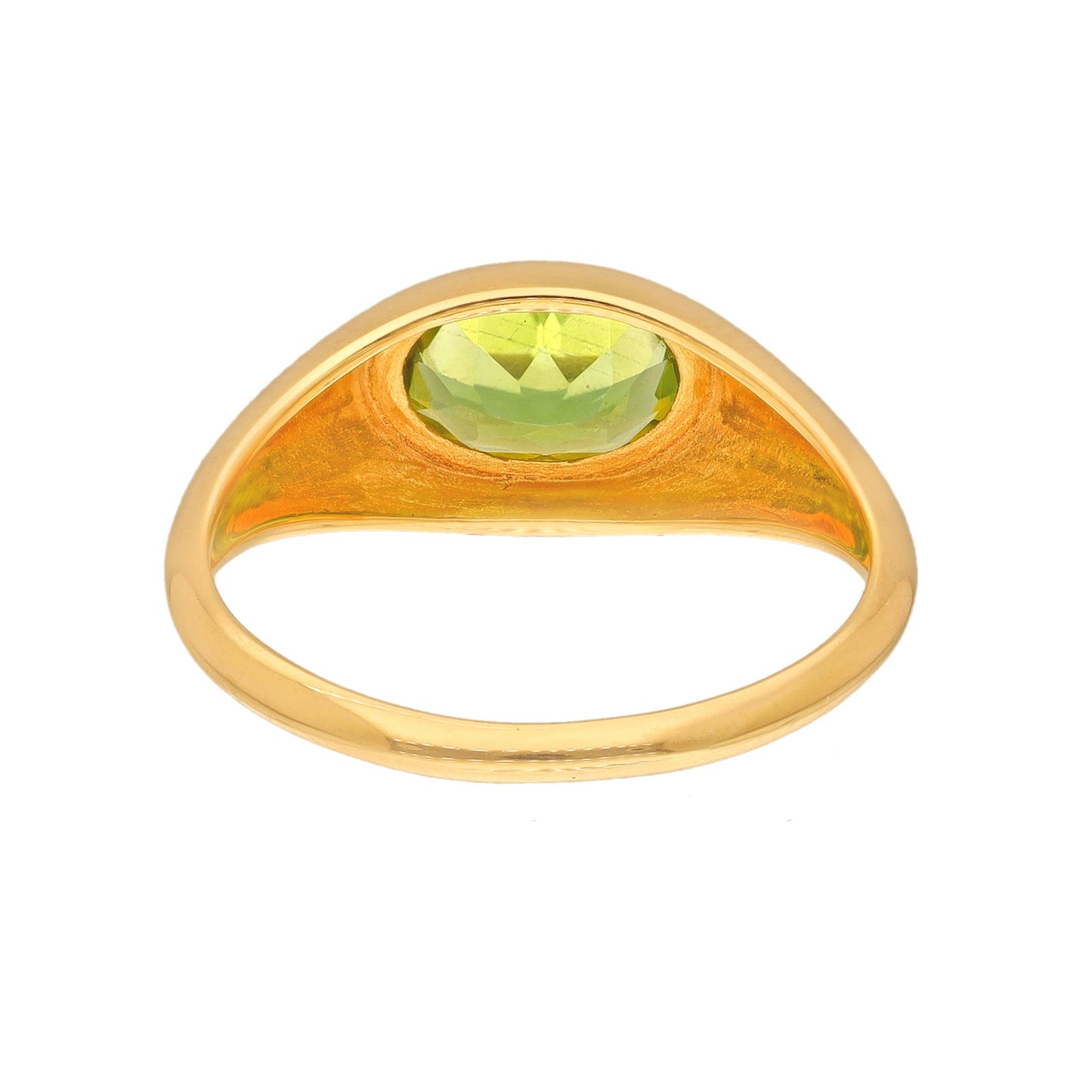 Gold Plated Over Silver Peridot Solitaire Ring