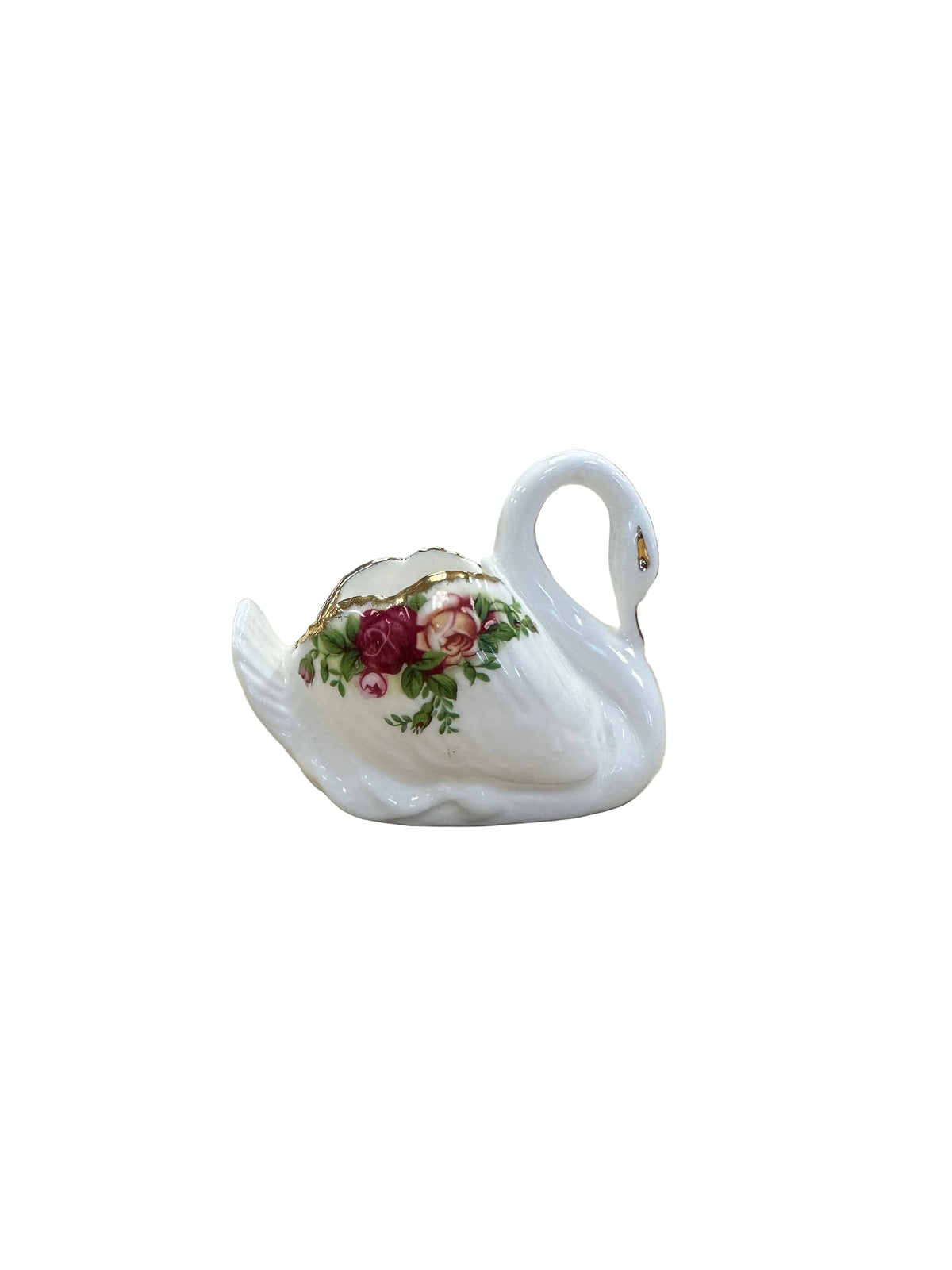 Vintage Bone China Swan Trinket Dish