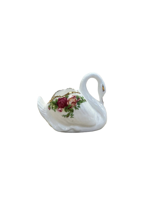 Vintage Bone China Swan Trinket Dish