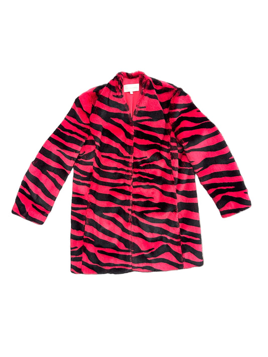 Vintage Faux Fur Hot Pink Zebra Coat