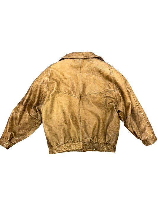Vintage Leather Bomber Jacket