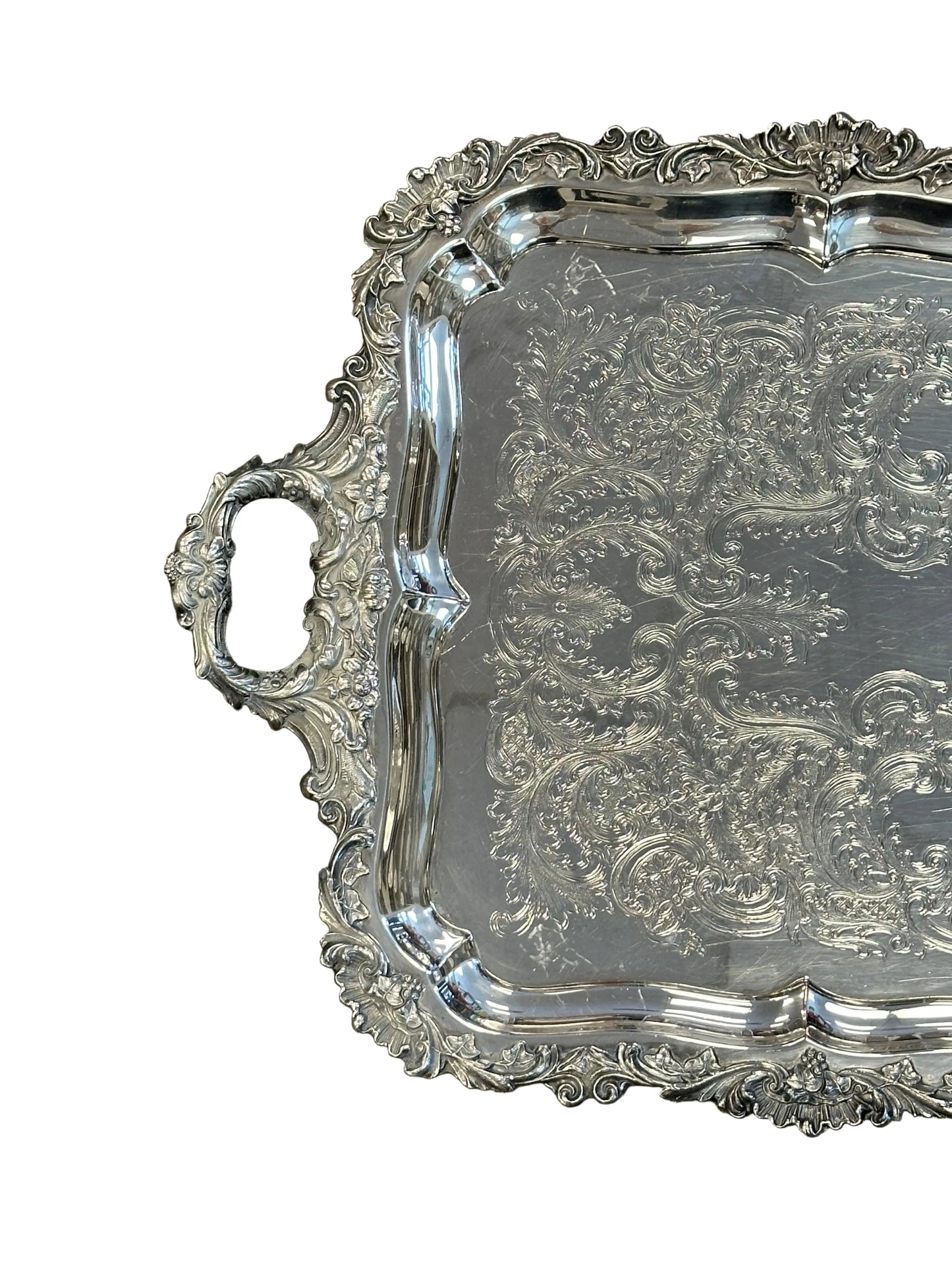 Antique Large Rectangle Silver Platter