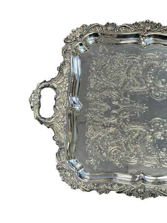 Antique Large Rectangle Silver Platter