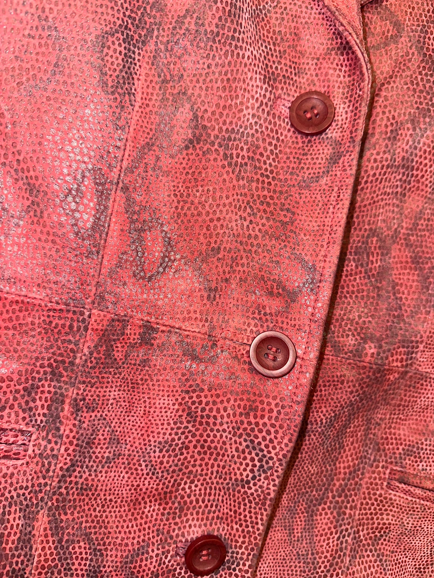 Vintage Pink Snakeskin Leather Jacket