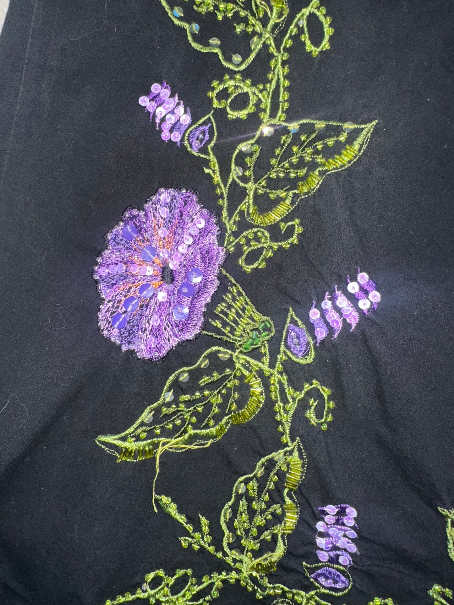 Vintage Beaded Floral Midi Skirt