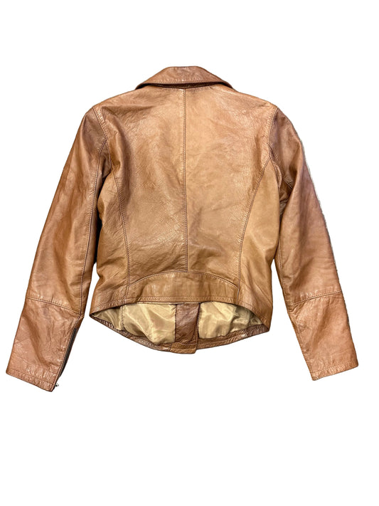 Vintage Brown Moto Leather Jacket