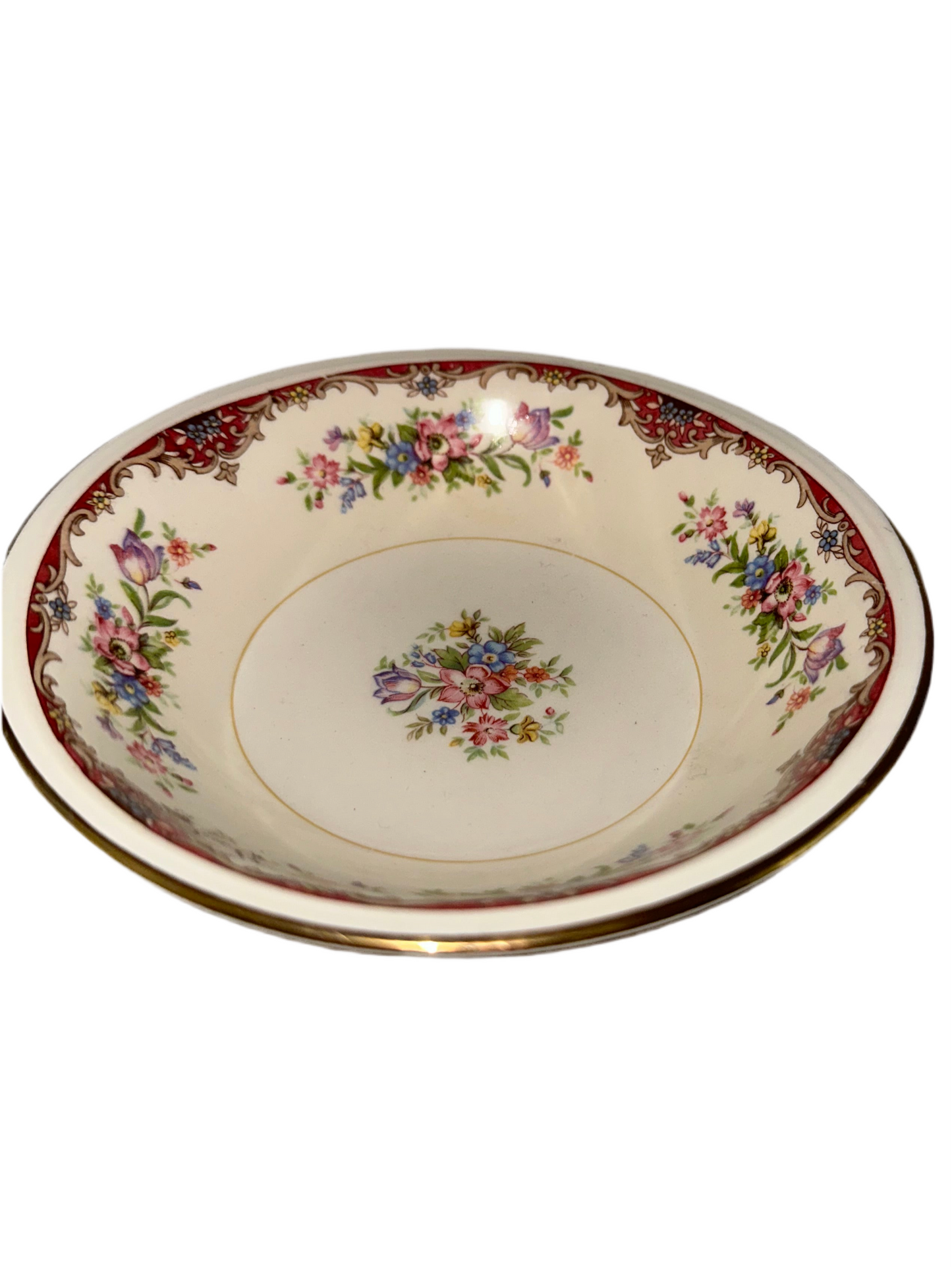 Eggshell Nautilus Floral Jewelry Catch All Dish