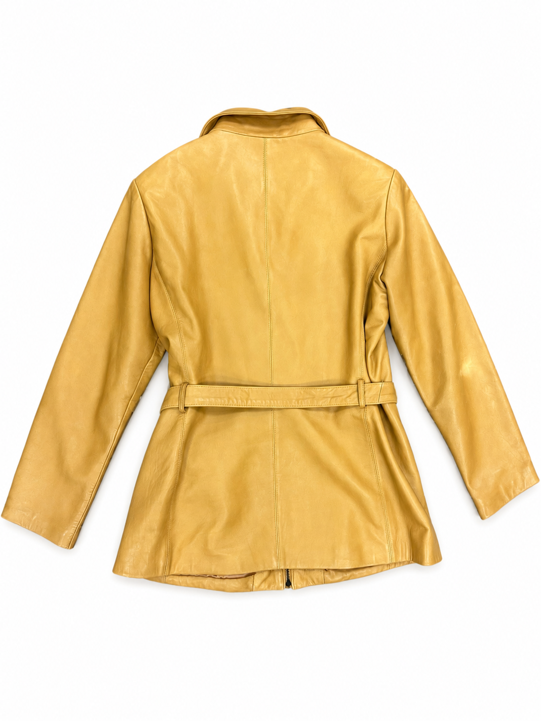 Vintage Genuine Leather Belted Jacket